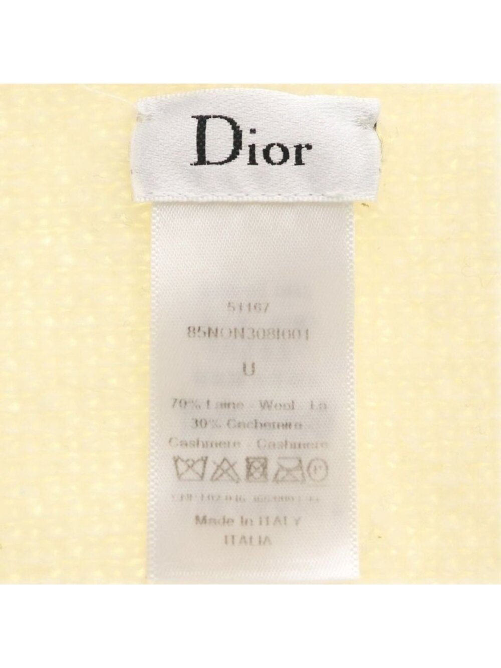 Dior J' 8 J'adior Logo Jacquard Cashmere Blend Wool Scarf Ivory - Picture 5 of 6